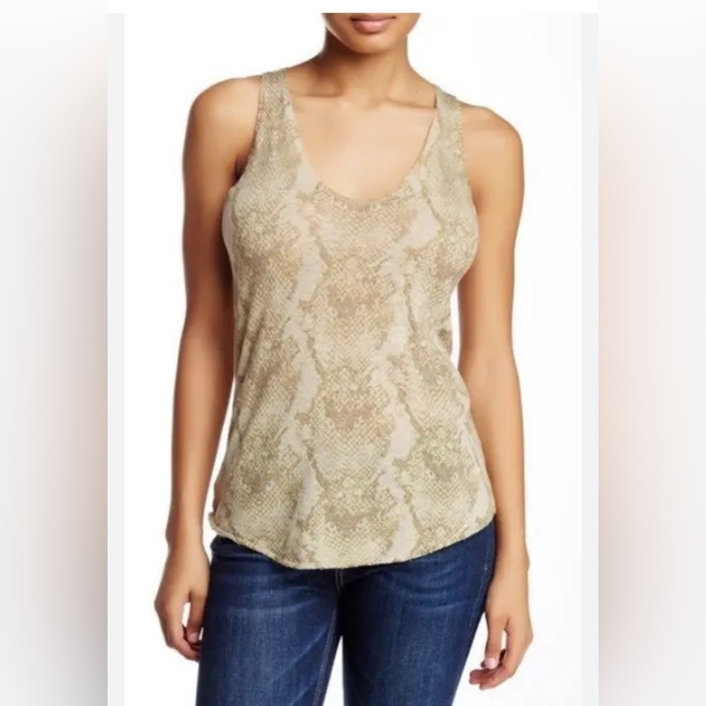 Zadig & Voltare  deluxe Cashmere animal print tank Sz M